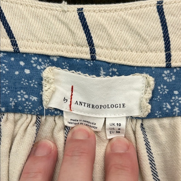 Anthropologie Navy and Cream Striped Jumpsuit - Picture 2 of 15